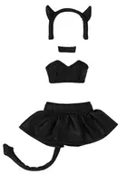 1/12 Small Devil Costume Set (Leather Black)