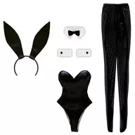 Satin Bunny Girl Set (Black) for AZO2