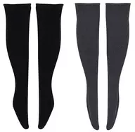 1/6 q' zBODY Knee High Socks Bset (Black / Gray)