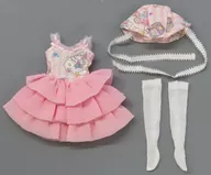 22cm用 3段フリルワンピースドレスセット(ピンク) 2022年度版バレンタインドレス リカちゃんキャッスル限定