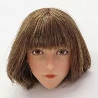1/6 女性ヘッド(茶髪/ボブ/ナチュラルスキン)