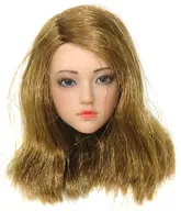 1/6用 女性ヘッド(サンタン/ライトブラウンストレート)