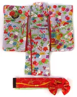 24cm用 着物セット(水色/花柄) 「ひとり姫こと」