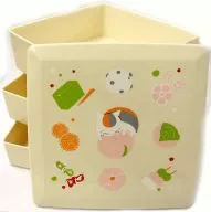 Nyanko-sensei (Cream) Nyanko Dayori ~ Harukaze Fluffy ~ Mini Multitiered Box "Natsume's BOOK of FRIENDS"