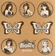 Conjunto (5 pessoas + borboleta) Montanha-russa original com suporte "Pachinko CR Nangoku Made" Peace Novel Goods