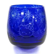 Kitty Fireworks Pattern Round-Bottom Kiriko Glass 「 Hello Kitty 」