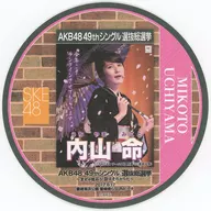 Mikoto Uchiyama (SKE48) election poster coaster "AKB48 49th Single Selection General Election ~ Let's fight first! Talk is from then ~" AKB48 CAFE & SHOP 48G local support menu order bonus