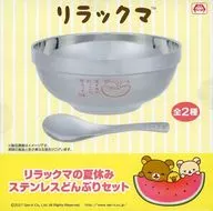 红色轻松熊的夏季休假不锈钢盖饭SET