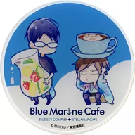 Narasaki Motochika & Terajima Natsumi (deformed) Acrylic Coaster "Blue Sky Complex x Stella Map Cafe Blue Marine Cafe" Collaboration Menu Order Privilege