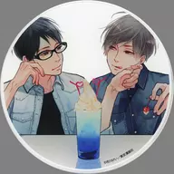 [Secret] Motochika Narasaki & Natsuo Terajima (Drink) Acrylic Coaster "Mr. Kei Ichikawa Gallery & Cafe Aozora Cafe Revival" Target Menu Order Privilege