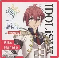 Drink Menu Order Privilege of Riku Nanase Original Coaster "" Theatrical Version of Idolish Seven LIVE 4-bit BEYOND THE PERiOD×JOYSOUND Directly-Managed Store "