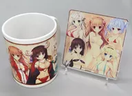 Gathered Mug Cup & Acrylic Stand Coaster "White Love Cherry * Gram"