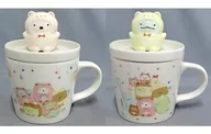 All 2 types set "Sumicco Gurashi" small plate & mug cup set with Home Bear Cafe figurine