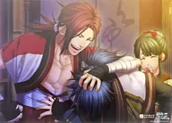 Ryunosuke Ibuki & Sanosuke HARADA (zashiki) paper A3 Luncheon mat "Hakuoki Shinkai Reimei Roku ×otomate Garden" first half food and dessert order bonus