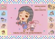 Yamada Denzo x Bonbon Ribbon Paper Luncheon Mat "Nintama Rantaro x Sanrio Character Drivers in AMOCAFE" Food and Dessert Menu Order Special