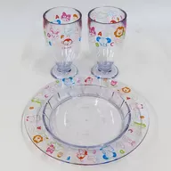 Gathering Clear Plate & Cup Set "Tabeko Doubutsu"