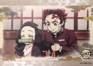 Luncheon mat made by Tanjiro Kamado & Nezuko Kamado Paper Co., Ltd. "Demon Slayer: Kimetsu no Yaiba Swordsmithy no Sato, Character Keta Emaki Cafe" Kamado brothers and sisters food menu order bonus