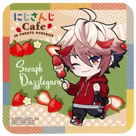 Serrakh ダズルガーデン (Mini Character / strawberry picking) original coaster "Virtual YouTuber Nijisanji CAFE in SWEETS PARADISE 8th edition" collaboration menu order bonus