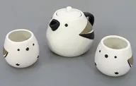 シマエナガ親子 ティーセット 「DMMスクラッチ! サンアート かわいい動物食器」 A-1賞