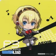 Aigis (Mini Character) Coaster (Box A) "PERSONA 3 Reload" PERSONA 3 Reload & Persona5 Tactica x Karaoke Manakineko Collaboration Drink Order Bonus