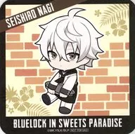 Calm sea Seshiro (Mini Character) original coaster "Blue Rock in SWEETS PARADISE" cafe menu order bonus