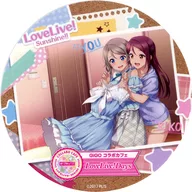 Nashigo Sakurauchi & Yo Watanabe (Aqours episode illustration) original coaster "GiGo Collaboration Cafe LoveLive! Series LoveLive! Days" 2nd Drink, Food and Dessert Menu Order Special