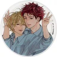 Asadengaku & 日葵 Uehara (Peace / Blue Shirt / Golden Sparkle) "Love × Sparkle Cafe (I didn't mean to fall in love -double - / Golden Sparkle) in emo cafe trading acrylic coaster"