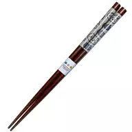 Allover patterned unbleached chopsticks "Little Kawa is small and cute" limited to Little Kawa Mogu Mogu Honpo