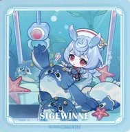 Sigwin (Mini Character / crane game) novelty Coaster "Genshin ×GiGO Campaign ~ To a Waterflower Dance Party ~" Genshin Yaki ~ Fontaine ~ Vol. 4 / Drink Order Bonus with novelty