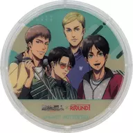 集合 オリジナルアクリルコースター(レトロ風ファッションver.) 「進撃の巨人×ROUND1」 後半期間 コラボメニュー・ポップコーン注文特典