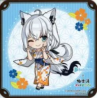 Hakujo Fubuki (Mini Character ver.) original coaster "Virtual YouTuber Hololive × gokurakuyu / RAKU SPA collaboration 6th flora iff" collaboration menu order bonus