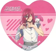 千切豹馬×マイメロディ ハート型コースター 「ブルーロック×サンリオキャラクターズ PremiumShop 第2弾」 グッズ購入特典