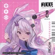 アリス(等身/背景ピンク/キャライラストモノトーン風) コースター 「勝利の女神：NIKKE×GiGOキャンペーン ～アーバン・レイニーディ～」 NIKKE焼き・ノベルティ付きドリンク注文特典