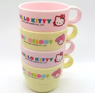 Gathered Stacking Cups (4-piece Set) "Sanrio Character Connectors"