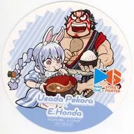 "CAPCOM CAFE× Street Fighter 6 x Virtual YouTuber Hololive First" Original Drink Order Privilege, 兎田 Pekora & Edmond honda Coaster "CAPCOM Street Fighter 6 x Virtual YouTuber Hololive First"