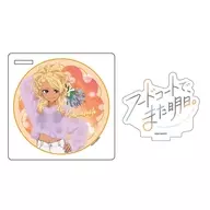 01.山本(ラベンダーver.) 描き下ろしイラスト アクリルコースタースタンド 「フードコートで、また明日。」