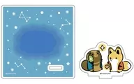 01.タヌキ＆キツネ(描き下ろしイラスト) アクリルコースタースタンド 「タヌキとキツネ」