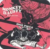 モンキー・D・ルフィ(背景赤/名前ロゴ左上/仕切り上下) 「ワンピース アートコースター 第5弾」