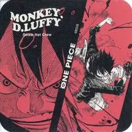 モンキー・D・ルフィ(背景赤/名前ロゴ左上/仕切り左右) 「ワンピース アートコースター 第5弾」