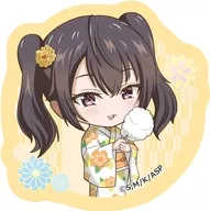 周防有希(浴衣) 描き起こし ダイカットクッションコースター 「時々ボソッとロシア語でデレる隣のアーリャさん」