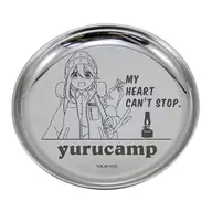 Kakamigahara Nadeshiko Nakayoshi Camp Stainless Steel Plate "Laid-Back Camp△"