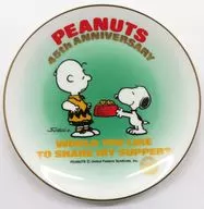 チャーリー・ブラウン＆スヌーピー(グリーン) 45th ANNIVERSARY プレート 「PEANUTS(SNOOPY)」