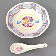 んぽちゃむ＆きみまろ(A/ピンク) YUMCHAMU レンゲ付き中華皿 「んぽちゃむ」