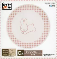 うさぎ デザインプレート 「タイトーくじ ブルーナアニマル Gingham Check Collection」 C賞