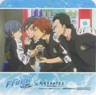 Sharkprint Gakuen Swimming Club Original Coaster "Free! -the Final Stroke - × Karaoke No Tetsujin" Drink Order Special