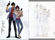 SAEBA Ryo & MAKIMURA Kahara Art Exhibition Painted and Reproduced Original plastic trasparent file folder "CITY HUNTER PRIVATE EXHIBITION FOR THEATERS"