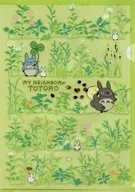 Large Totoro, Medium Totoro and Small Totoro (floral pattern) plastic trasparent file folder "My Neighbor TOTORO"