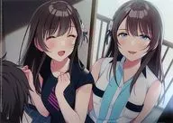 Shigure Satō & Haruka Saigawa A4 plastic trasparent file folder "Light Novel I kissed my girlfriend's sister. 3" Melon Books Purchase benefits