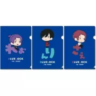 B. Mikage Reio & Hishi Rin & Hishi Sae Onamaepitanko A5 Clear File 3 Pack Set "Blue Rock"
