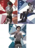 エレン＆ミカサ＆リヴァイ 調査兵団出撃準備中! A5クリアファイル 3枚セット 「進撃の巨人」 アニメガ限定